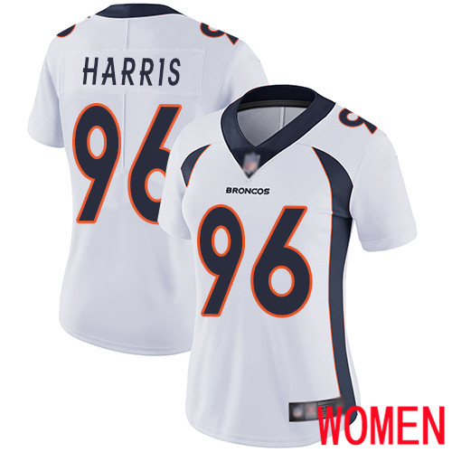 Women Denver Broncos #96 Shelby Harris White Vapor Untouchable Limited Player Football NFL Jersey
